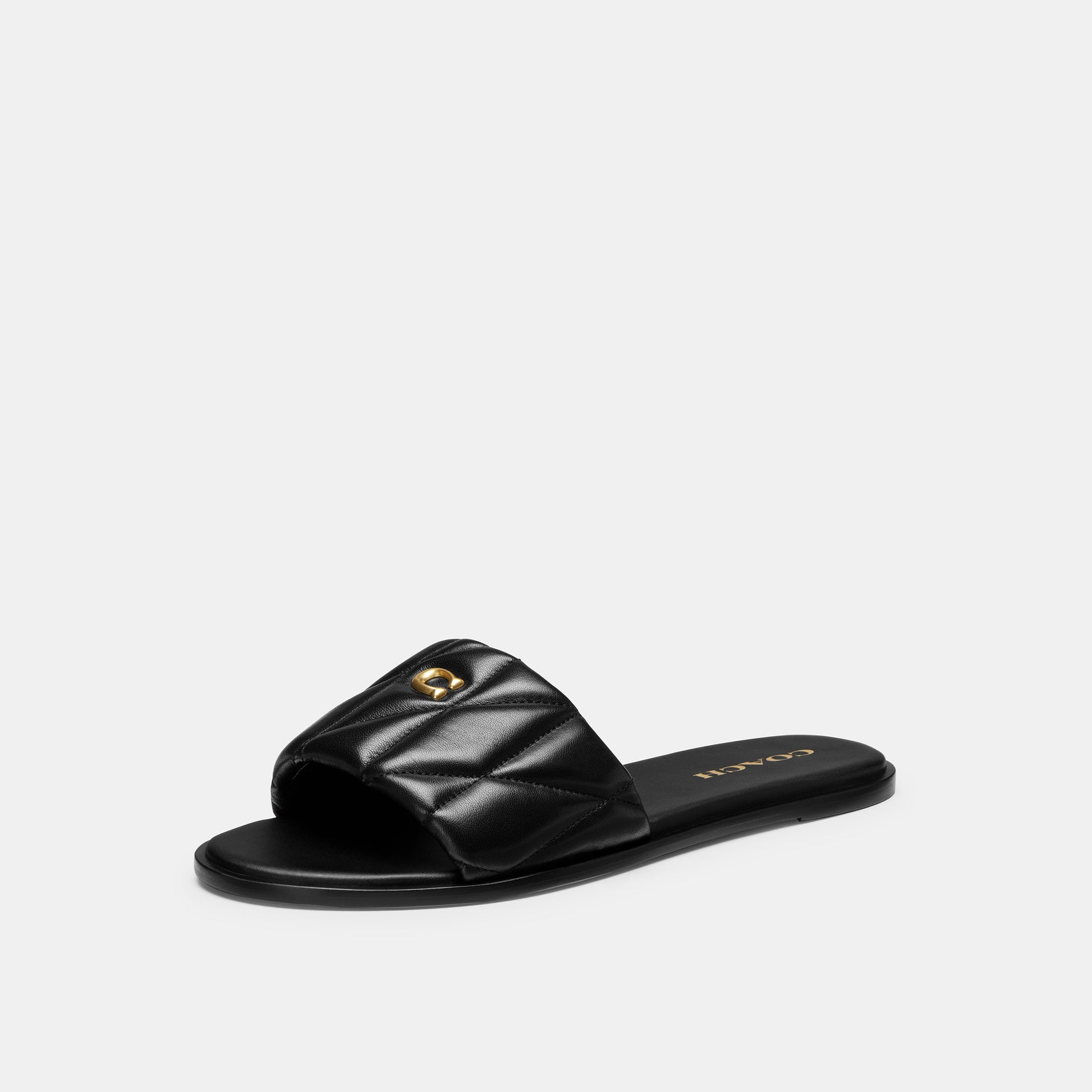 CR047-Holly Sandal With Quilting-Black
