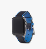 MXZFSTT01VC001-Apple Watch Band in Embossed Leather|NAVY BLAZER