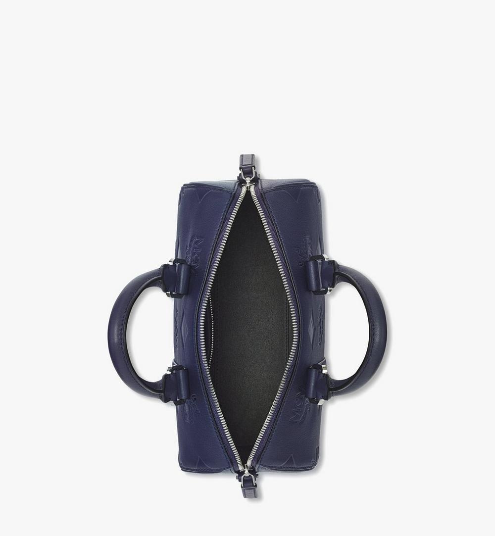 MMBFSTA01VC001-Aren Boston Bag in Maxi Monogram Leather|NAVY BLAZER