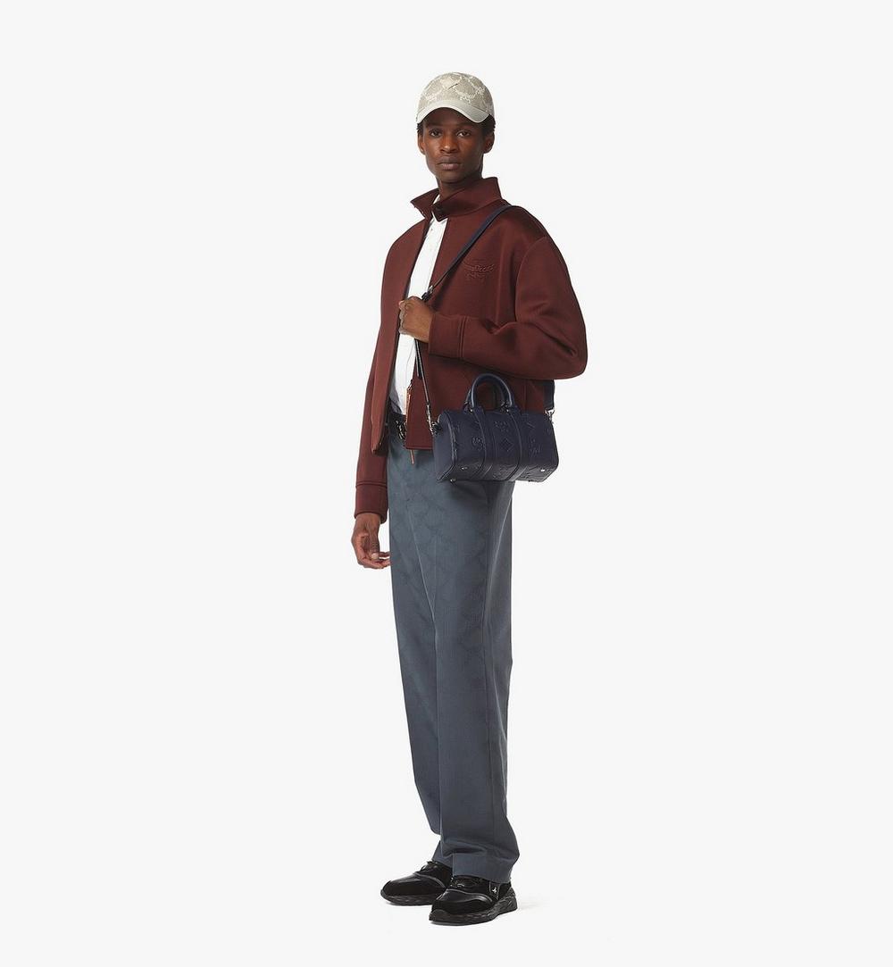 MMBFSTA01VC001-Aren Boston Bag in Maxi Monogram Leather|NAVY BLAZER