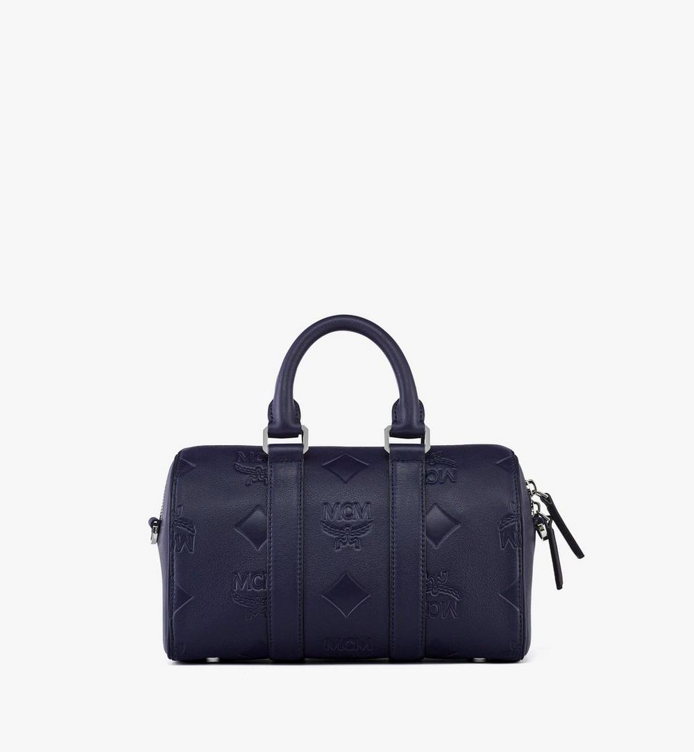 MMBFSTA01VC001-Aren Boston Bag in Maxi Monogram Leather|NAVY BLAZER