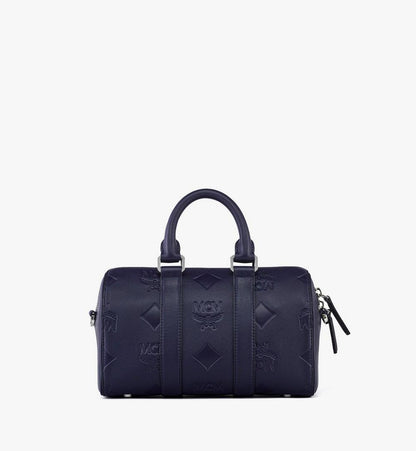MMBFSTA01VC001-Aren Boston Bag in Maxi Monogram Leather|NAVY BLAZER