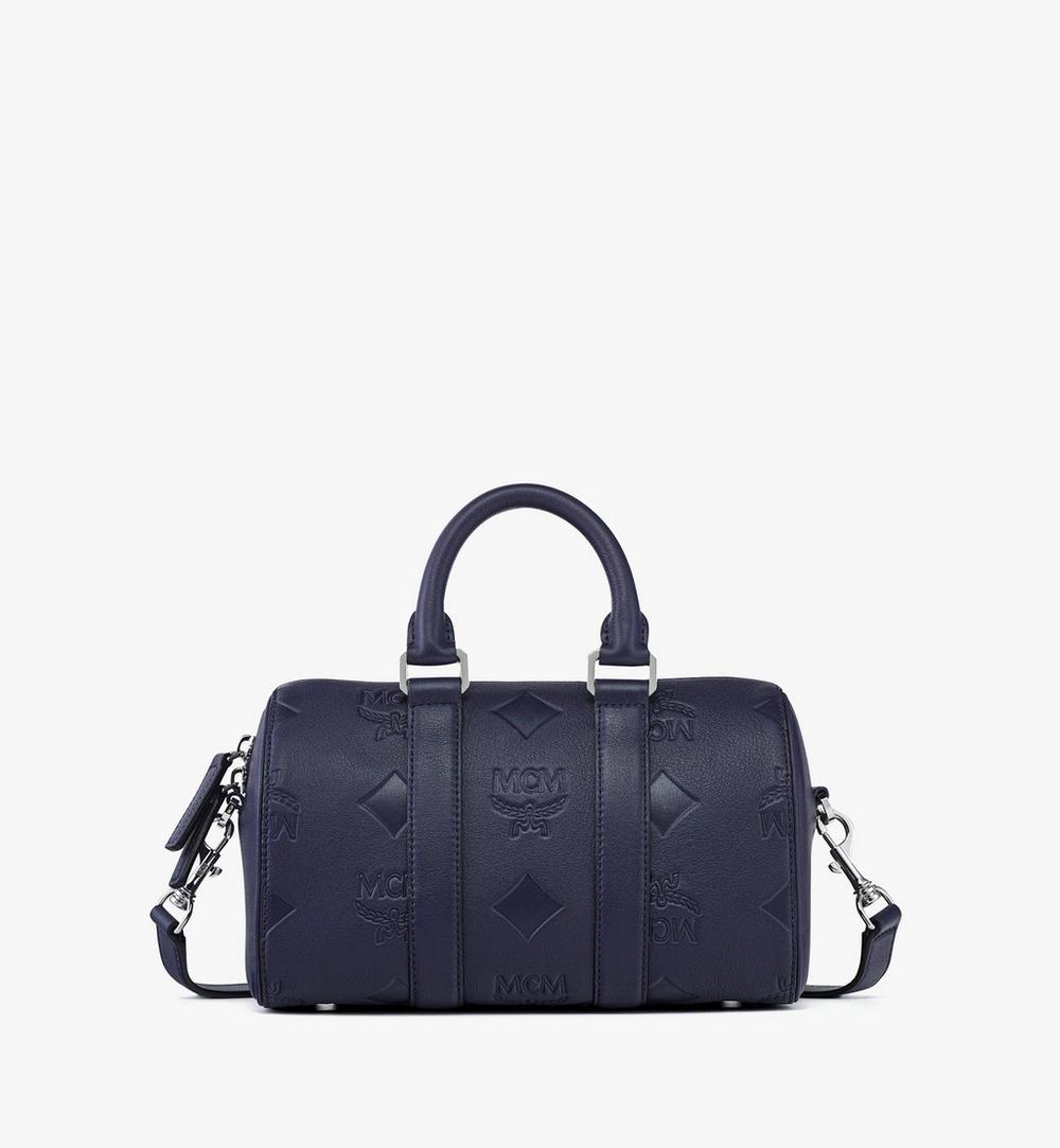 MMBFSTA01VC001-Aren Boston Bag in Maxi Monogram Leather|NAVY BLAZER