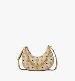 MWHFATA02I8001-Aren Crescent Hobo Bag in Visetos|BEIGE + BLACK