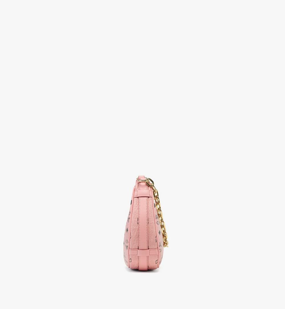 MWHFATA02PZ001-Aren Crescent Hobo Bag in Visetos|SOFT PINK