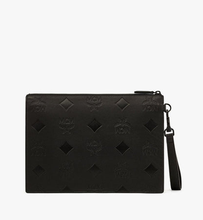 MYZFATA02BK001-Aren Crossbody Pouch in Monogram Leather|BLACK