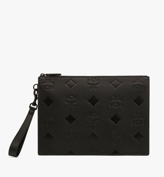 MYZFATA02BK001-Aren Crossbody Pouch in Monogram Leather|BLACK