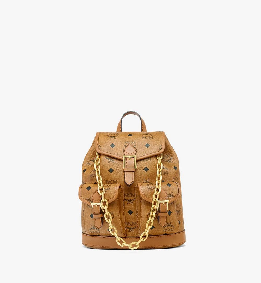 MWKFATA02CO001-Aren Drawstring Backpack in Visetos|COGNAC