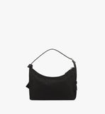 MWHFSTA09BK001-Aren Hobo in Recycled Nylon and Monogram Print Leather|BLACK