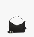 MWHFSTA09BK001-Aren Hobo in Recycled Nylon and Monogram Print Leather|BLACK