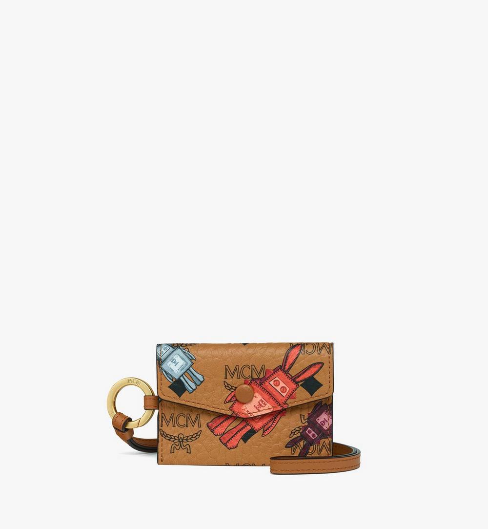 MXZGSTA02CO001-Aren Lanyard ID Wallet in Rabot Visetos|COGNAC