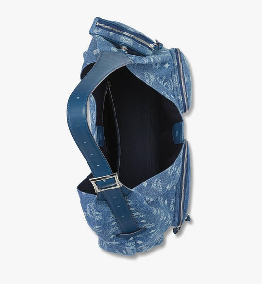 MWPFATA03HD001-Aren Multi-Shopper in Monogram Denim Jacquard|DENIM BLUE
