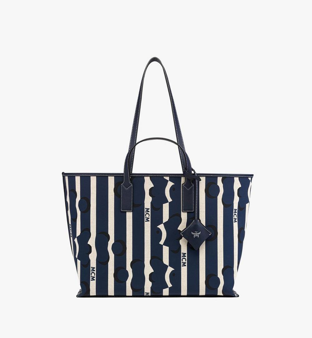 MWPFSTA06VC001-Aren Shopper in Beach Club Canvas|NAVY BLAZER