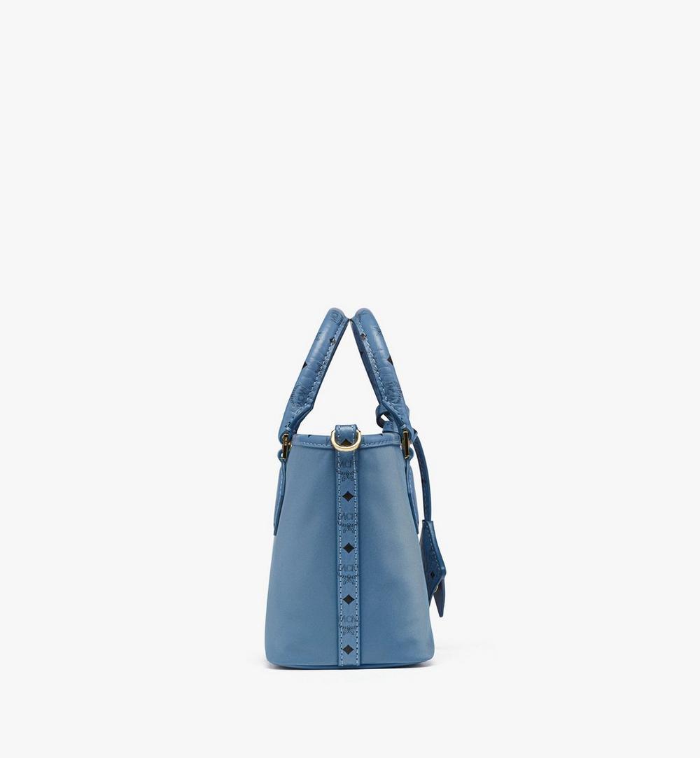 MWPFSTA04E4001-Aren Shopper in Recycled Nylon and Monogram Print Leather|BLUE HEAVEN