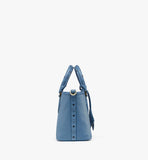 MWPFSTA04E4001-Aren Shopper in Recycled Nylon and Monogram Print Leather|BLUE HEAVEN