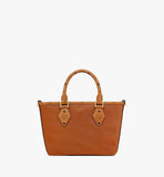 MWPFSTA04CO001-Aren Shopper in Recycled Nylon and Monogram Print Leather|COGNAC