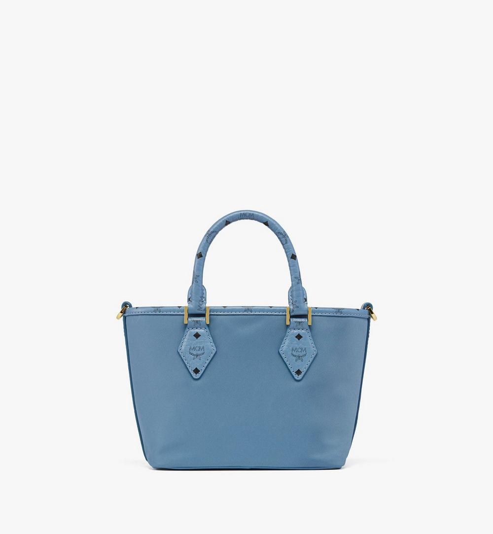 MWPFSTA04E4001-Aren Shopper in Recycled Nylon and Monogram Print Leather|BLUE HEAVEN
