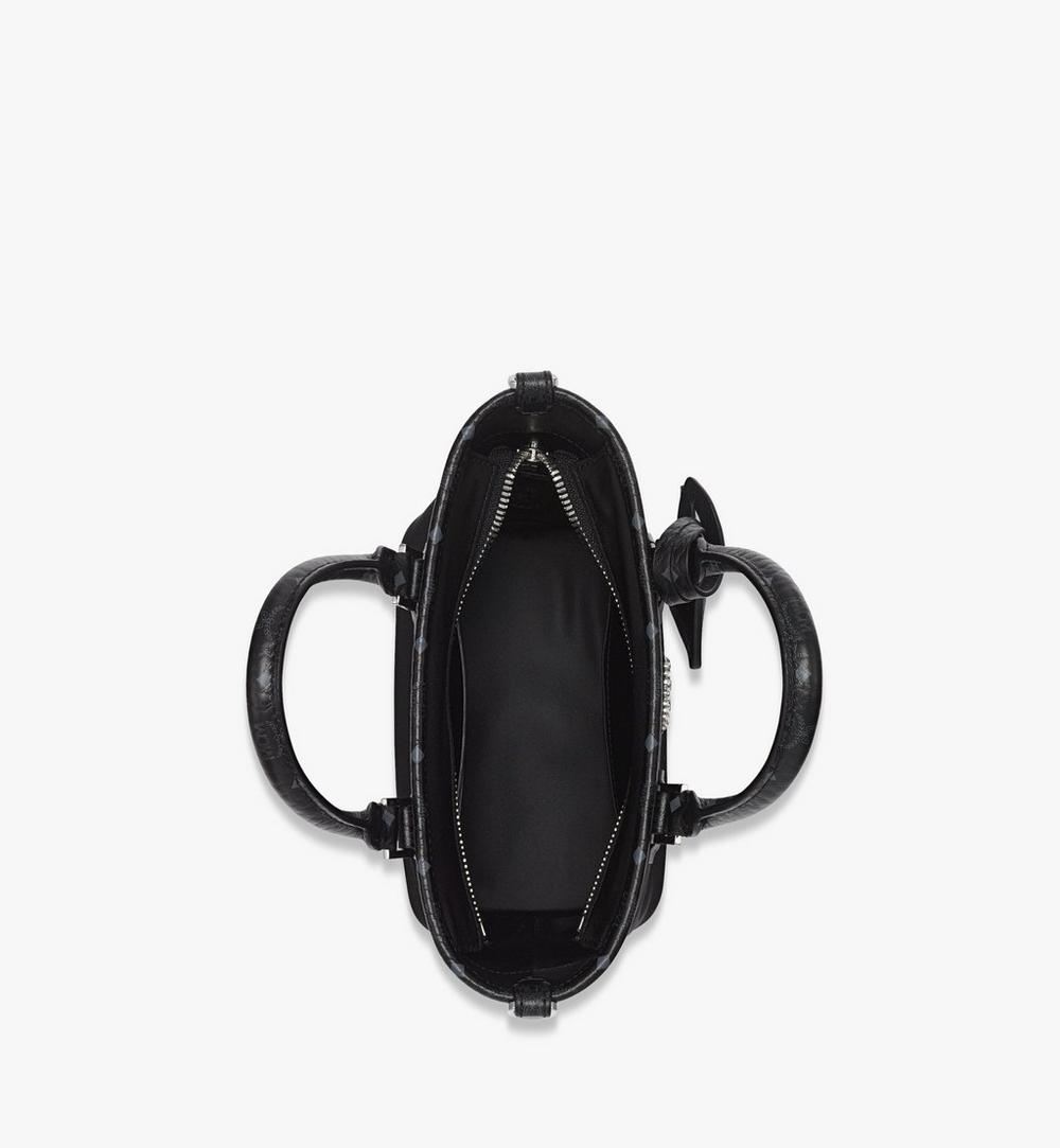 MWPFSTA04BK001-Aren Shopper in Recycled Nylon and Monogram Print Leather|BLACK