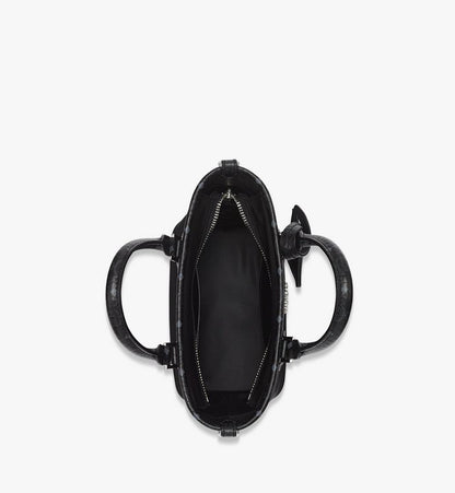 MWPFSTA04BK001-Aren Shopper in Recycled Nylon and Monogram Print Leather|BLACK