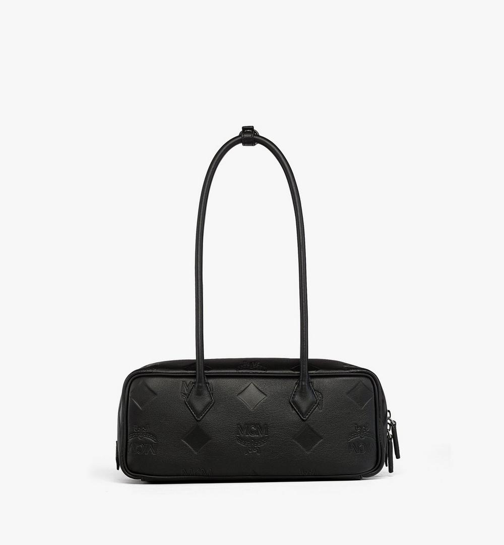 MWSGSTA01BK001-Aren Shoulder Bag in Maxi Monogram Leather|BLACK