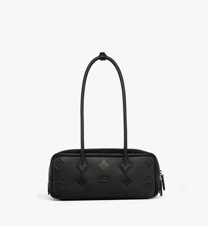 MWSGSTA01BK001-Aren Shoulder Bag in Maxi Monogram Leather|BLACK