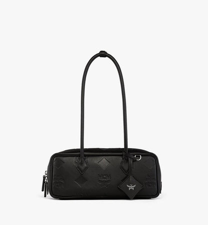 MWSGSTA01BK001-Aren Shoulder Bag in Maxi Monogram Leather|BLACK