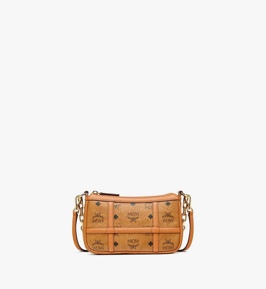 MWSFSTA02CO001-Aren Shoulder Bag in Visetos|COGNAC