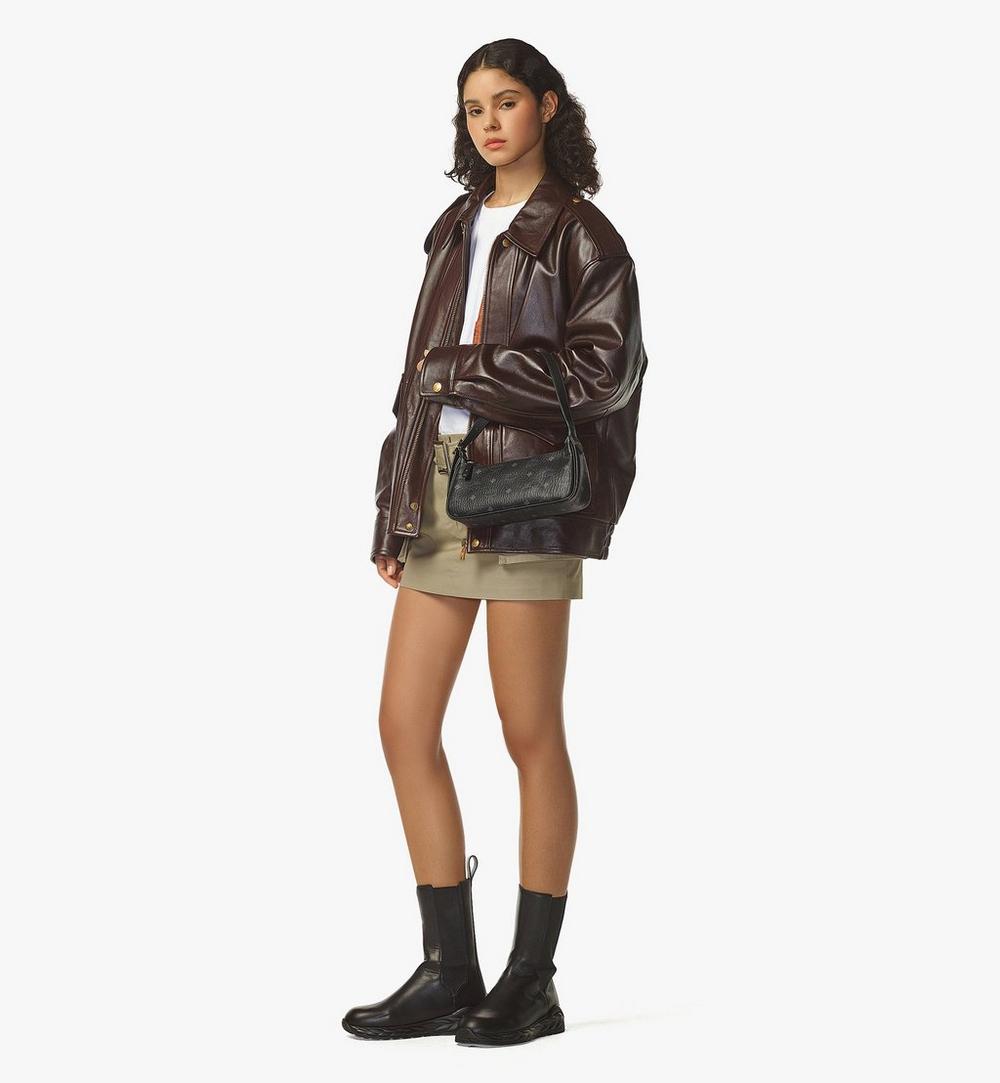 MWSESTA03BK001-Aren Shoulder Bag in Visetos|BLACK