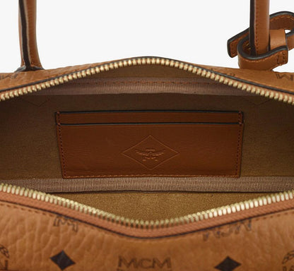 MWSGSTA02CO001-Aren Shoulder Bag in Visetos|COGNAC VINTAGE