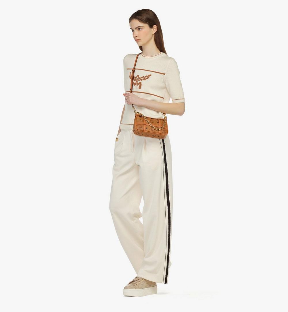 MWSBAER01CO001-Aren Shoulder Bag in Visetos|COGNAC