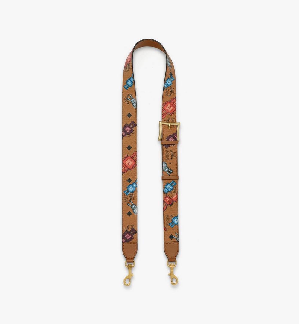 MYZGSTA05CO001-Aren Shoulder Strap in Rabot Visetos|COGNAC