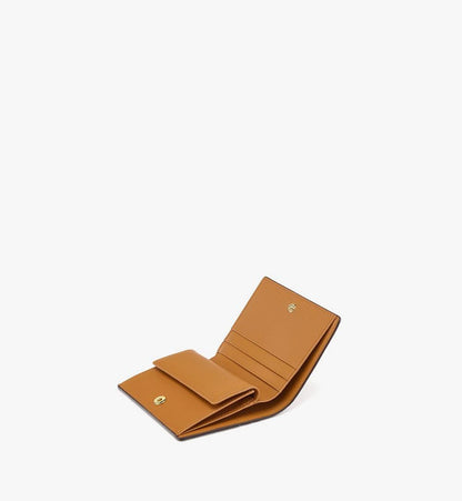 MXSDSTA02CO001-Aren Snap Wallet with Coin Pocket in Visetos|COGNAC