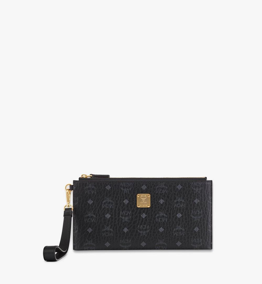 MYAFSTA01BK001-Aren Wristlet Pouch in Visetos|BLACK
