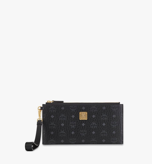 MYAFSTA01BK001-Aren Wristlet Pouch in Visetos|BLACK