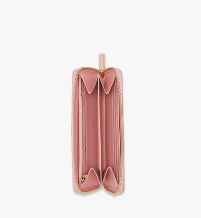 MYLFSTA01PZ001-Aren Zip Around Wallet in Visetos|SOFT PINK