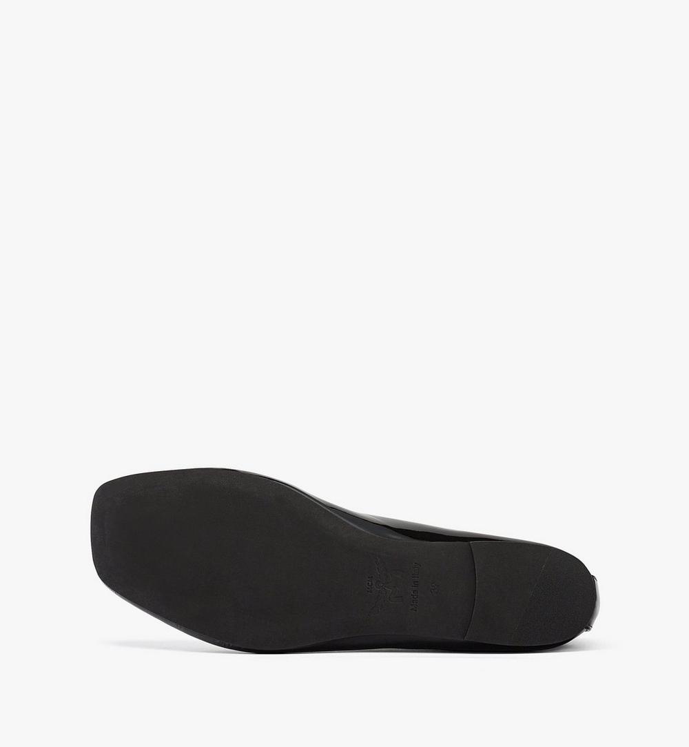 MESFSMM03BK039-Ballerina Shoes in Patent Lamb Leather|BLACK
