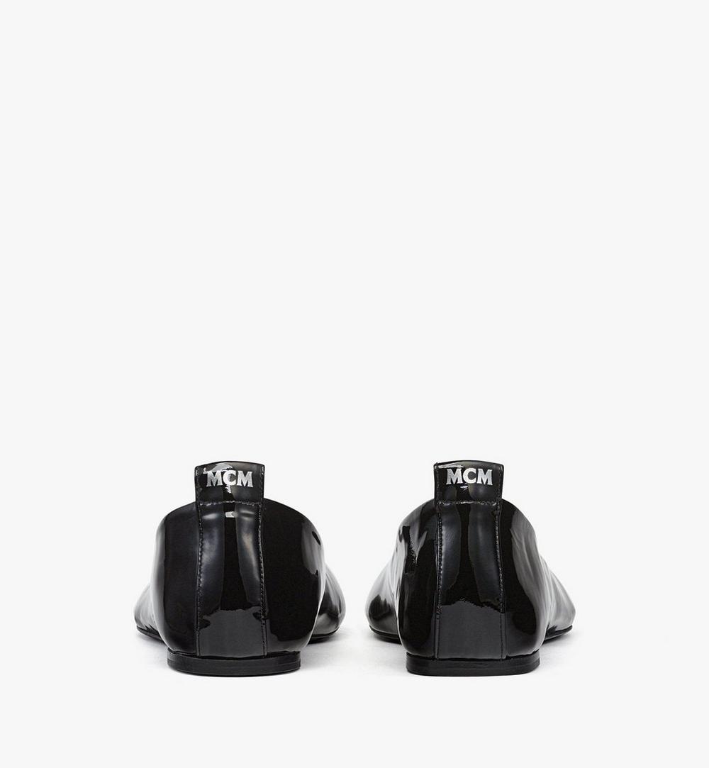 MESFSMM03BK038-Ballerina Shoes in Patent Lamb Leather|BLACK