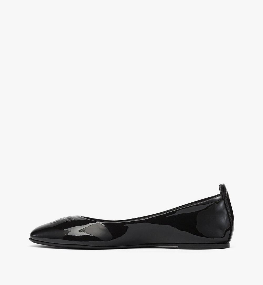 MESFSMM03BK037-Ballerina Shoes in Patent Lamb Leather|BLACK