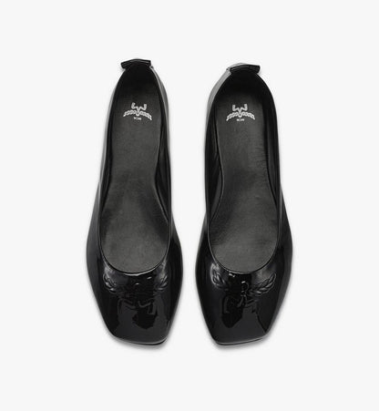 MESFSMM03BK040-Ballerina Shoes in Patent Lamb Leather|BLACK
