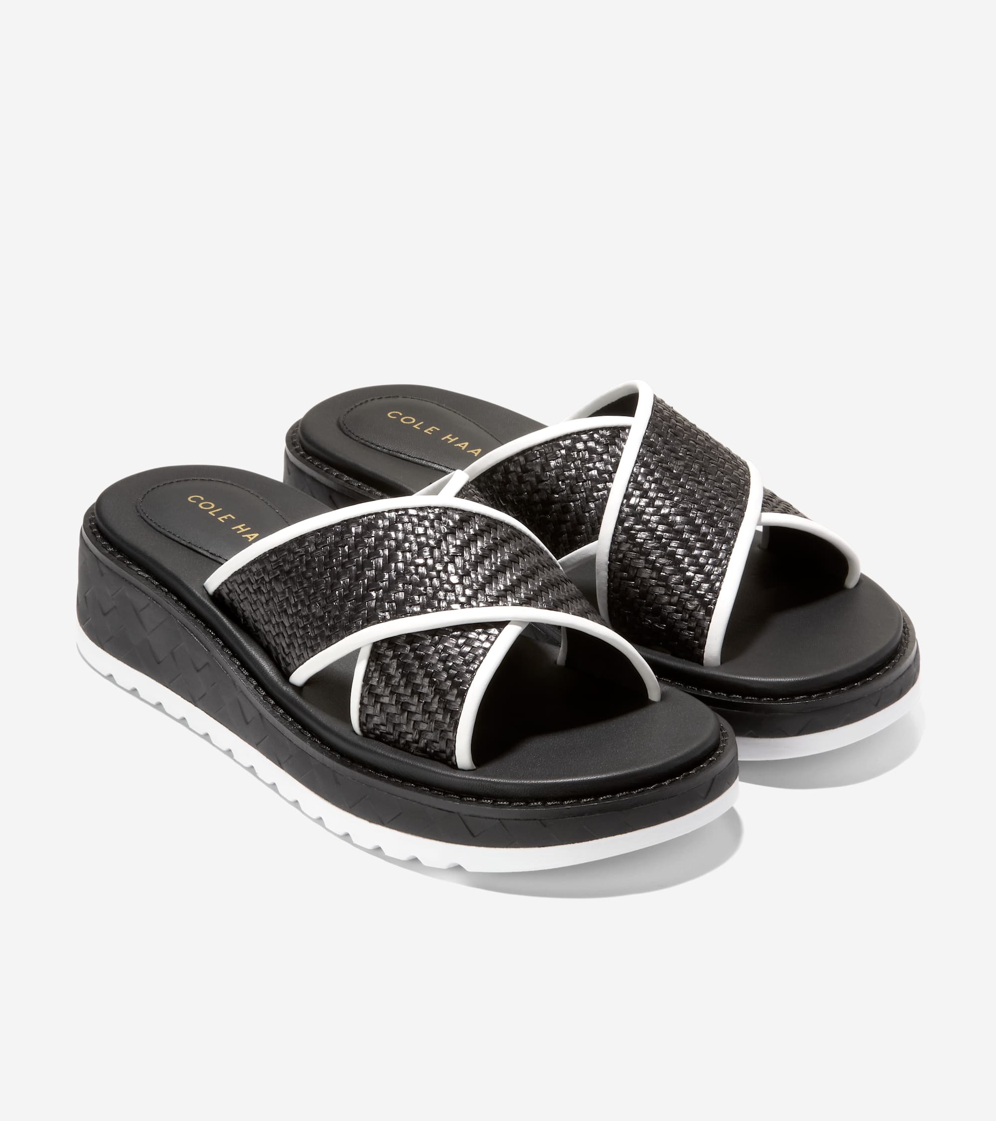W32997:BLACK RAFFIA/WHITE/BLACK-WHITE