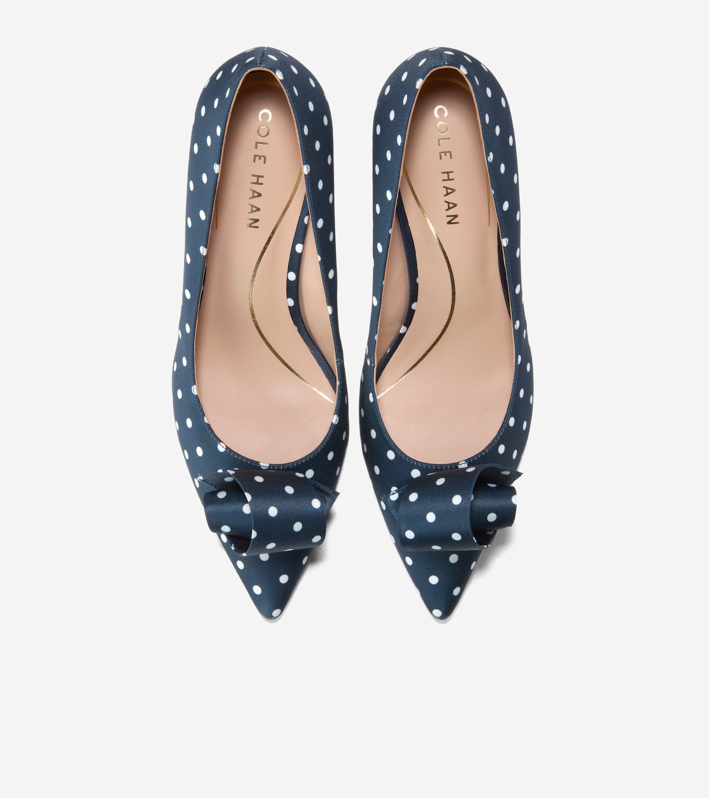 W34314:NAVY/WHITE POLKA DOT PRINT TEXTILE