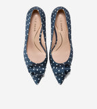 W34314:NAVY/WHITE POLKA DOT PRINT TEXTILE