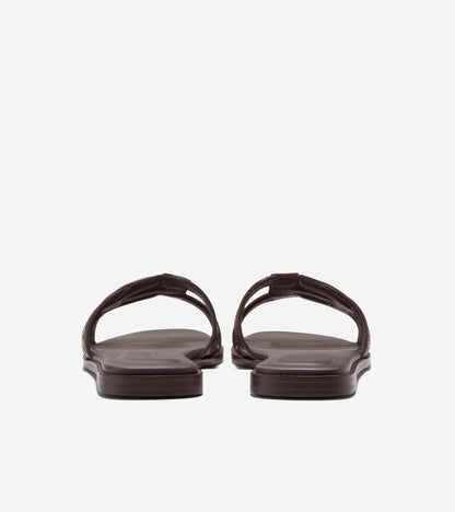 W36688:DK BROWN RAFFIA / CH DK CHOCOLATE LTHR