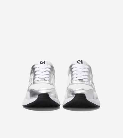 W33840:WHITE MESH/WHITE/SILVER METALLIC LTR