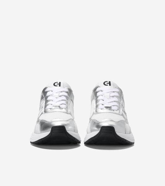 W33840:WHITE MESH/WHITE/SILVER METALLIC LTR