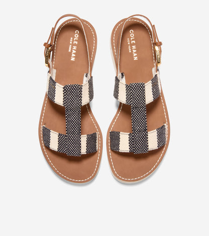 W36541:BLACK & NATURAL STRIPE CANVAS / CH BRITISH TAN LTHR