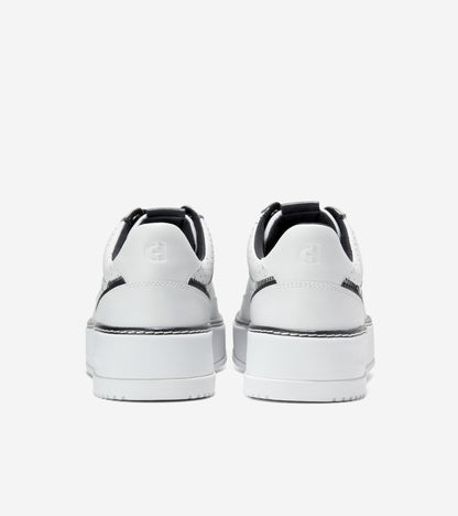 W32839:WHITE PERF LEATHER/BLACK/WHITE