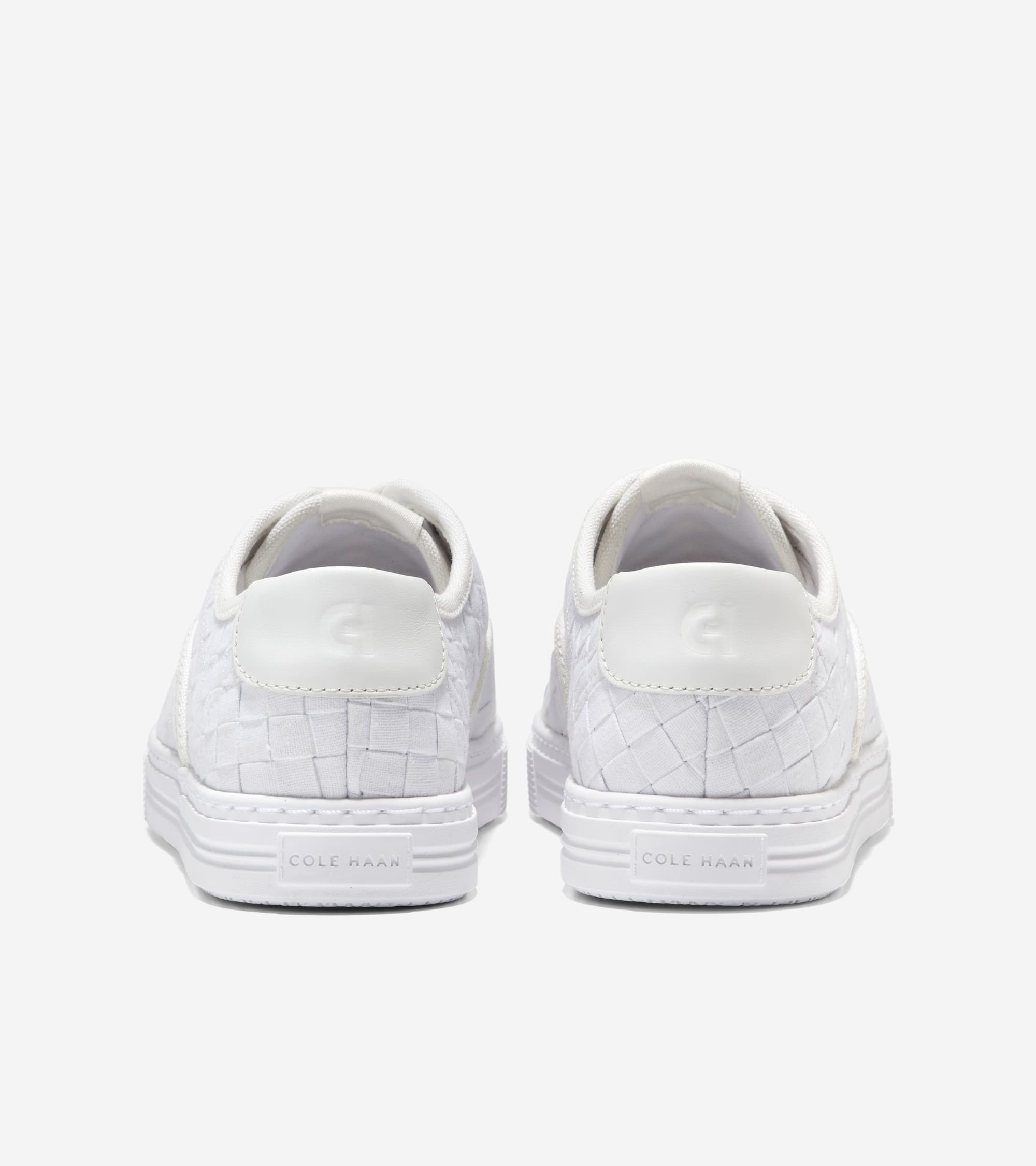 W31966:WHITE WOVEN CANVAS/LEATHER/WHITE