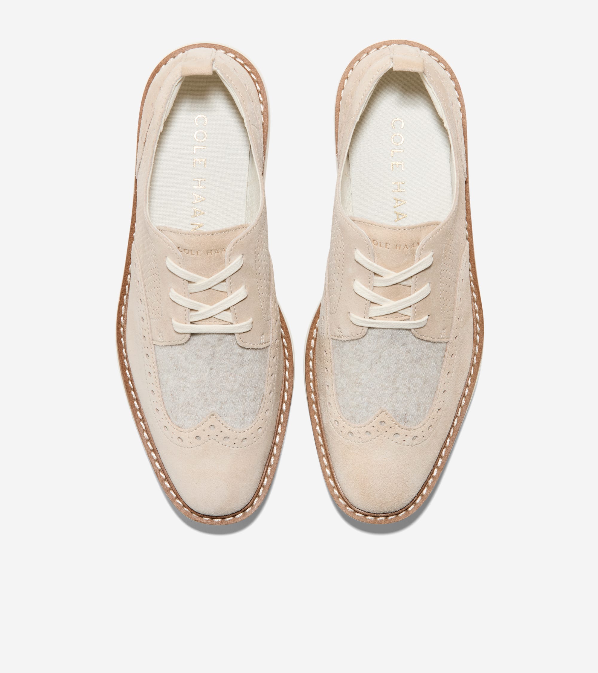 W34813:CH LT SESAME SUEDE/NATURAL WOOL/IVORY