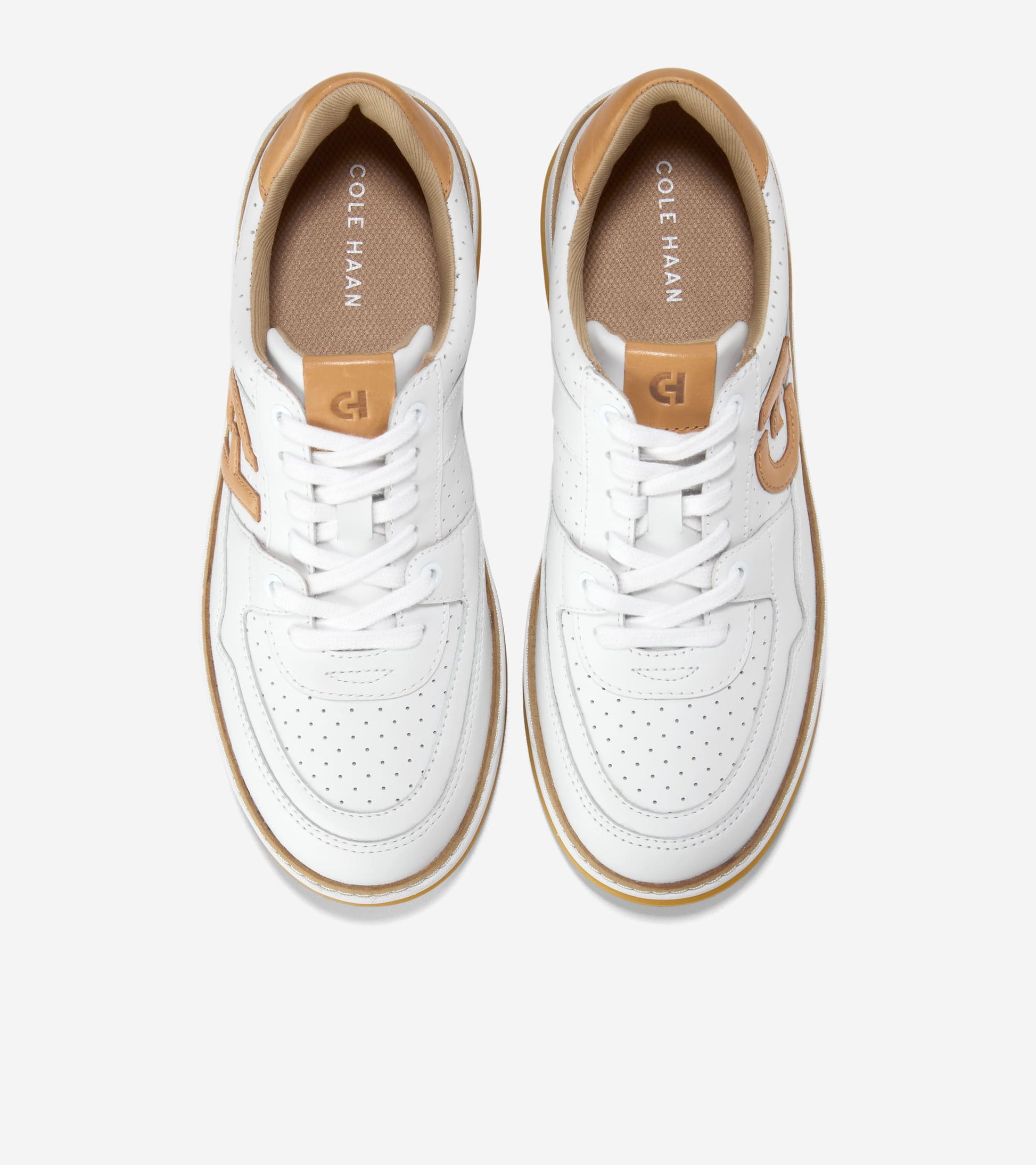 W33199:WHITE PERF LEATHER/BISCUIT/WHITE